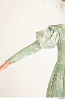  Photos Woman in Historical Dress 4 19th Century Green Dress arm sleeve 0001.jpg